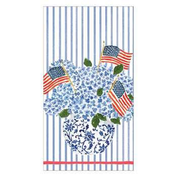 Caspari Guest Towels: Flags and Hydrangeas